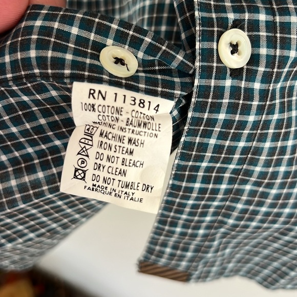 Billy Reid Gingham Style Plaid Cotton Button Down Shirt Medium - Picture 8 of 10